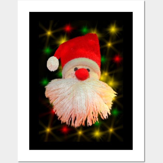 Santa's face with lights Wall Art by Elnica